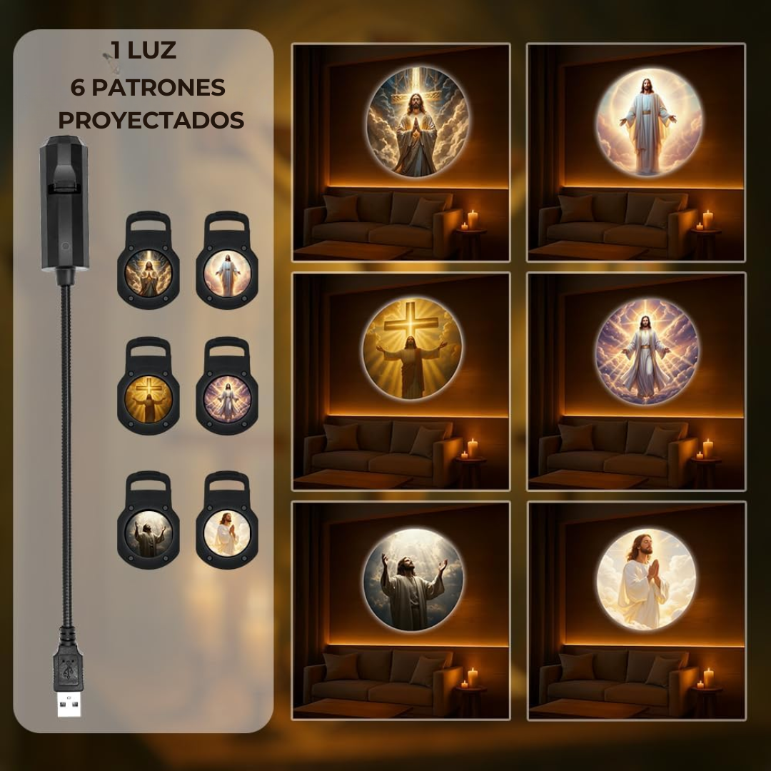 Proyector de luz con temática de Jesús