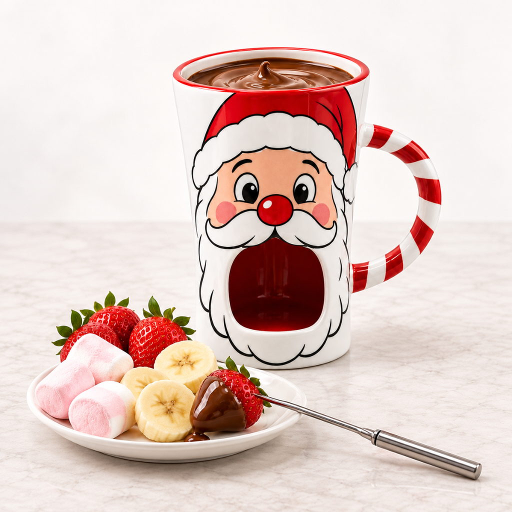 Taza fondue de chocolate · Papá Noel