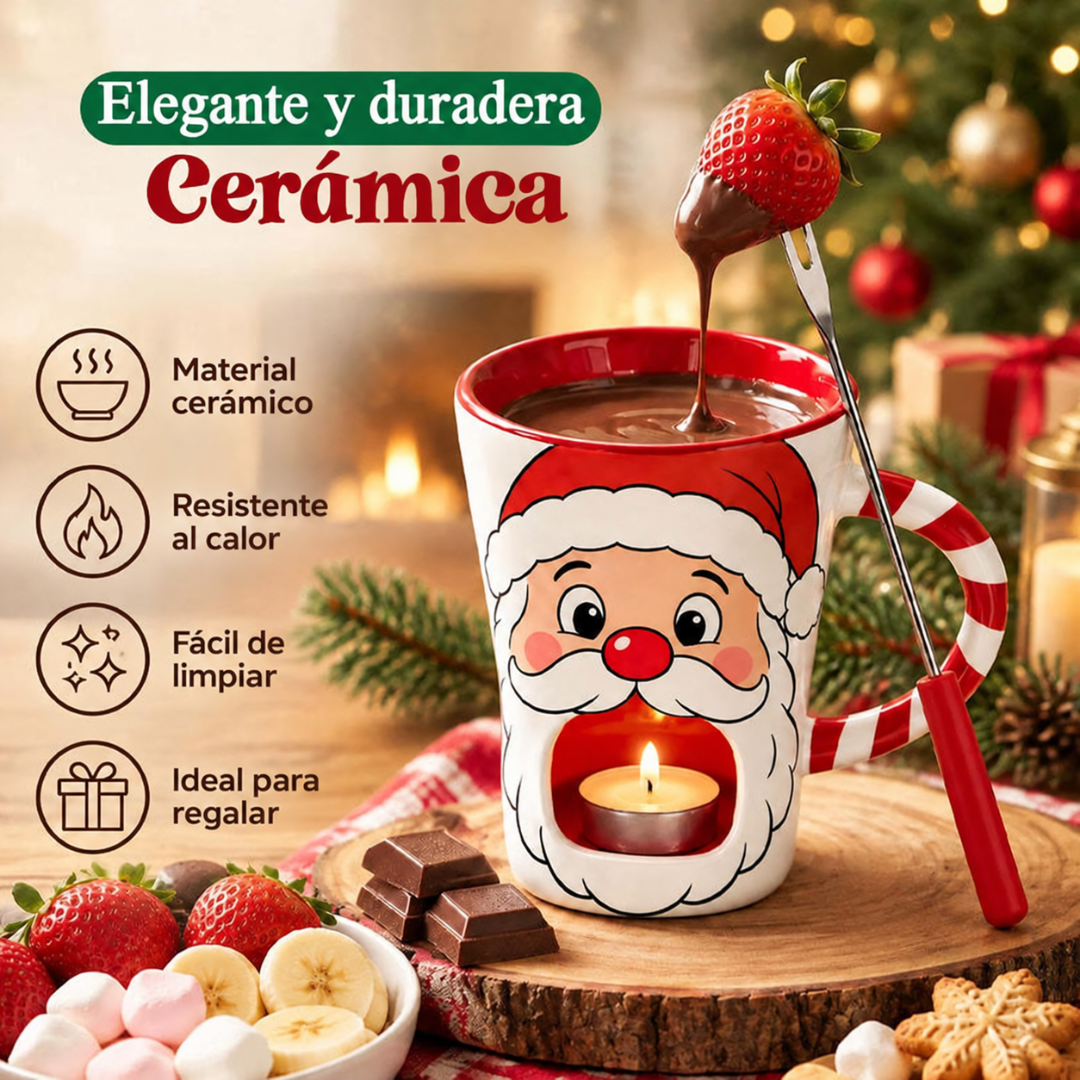 Taza fondue de chocolate · Papá Noel