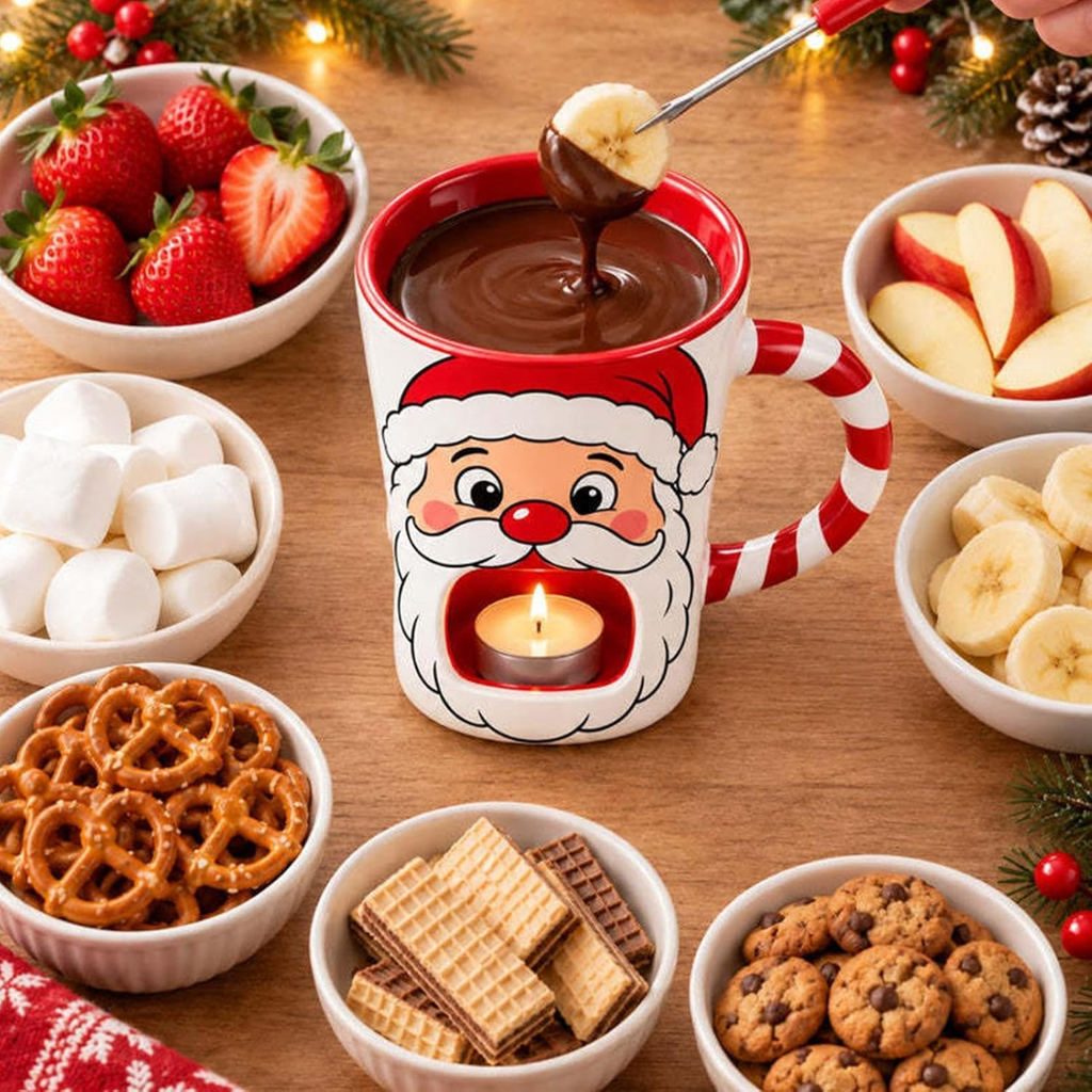 Taza fondue de chocolate · Papá Noel