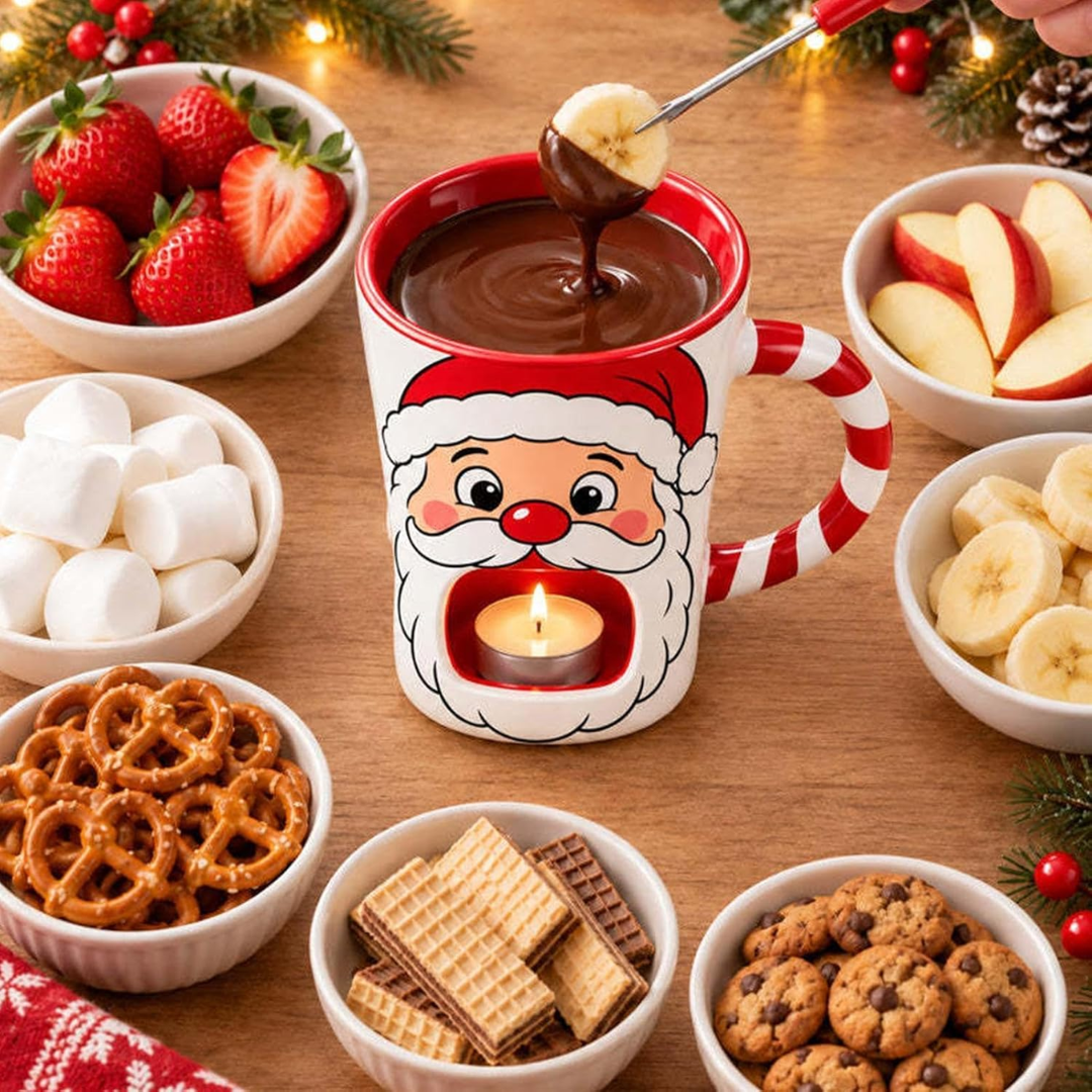 Taza fondue de chocolate · Papá Noel