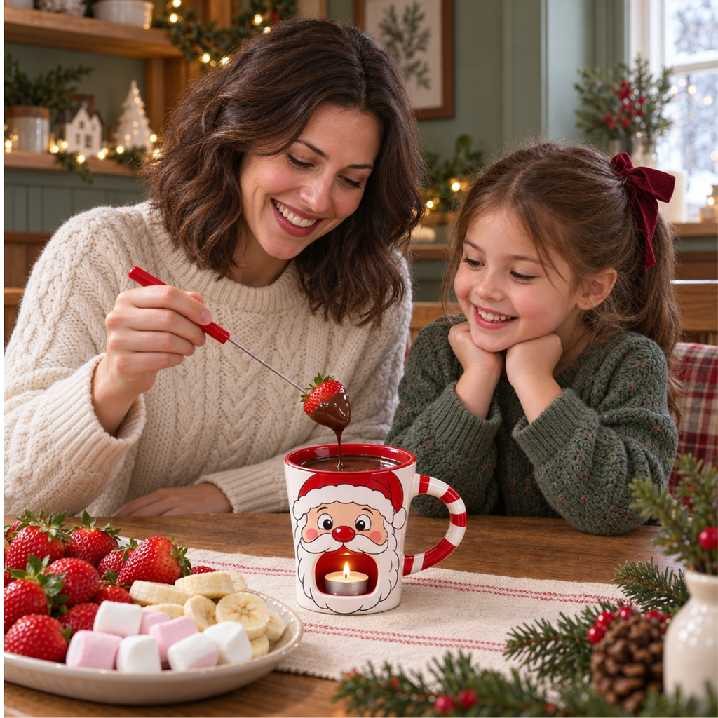Taza fondue de chocolate · Papá Noel