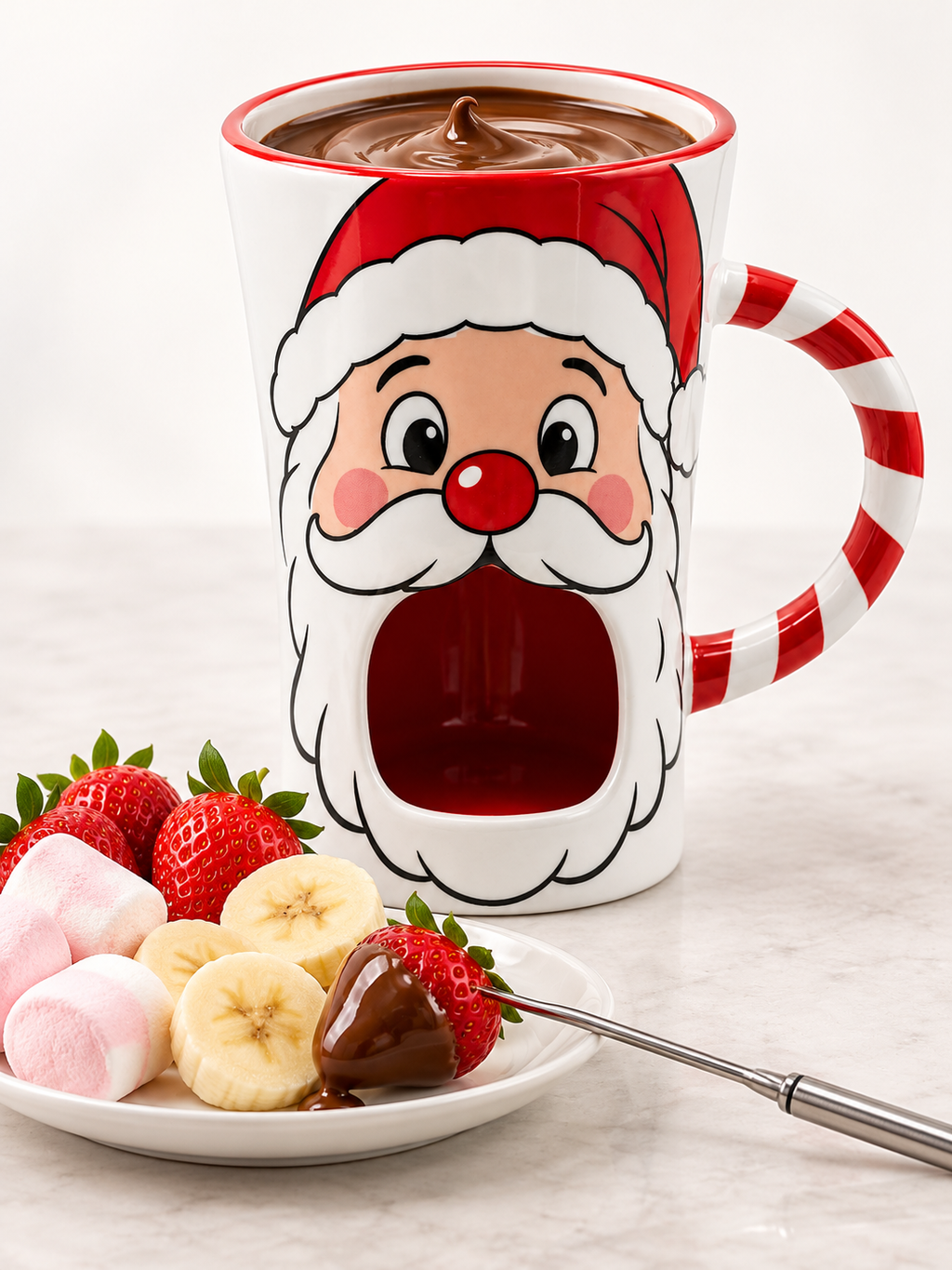 Taza fondue de chocolate · Papá Noel