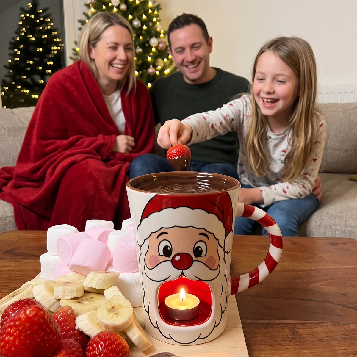 Taza fondue de chocolate · Papá Noel